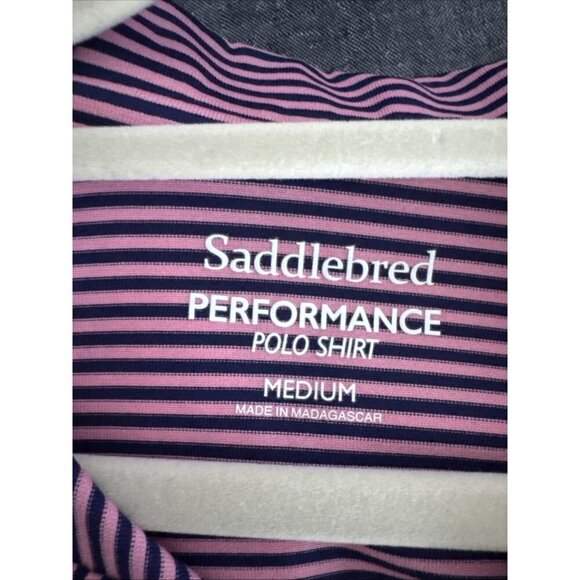 Saddlebred Performance Polo Shirt Mens Pink Short Sleeve Comfort Size medium - Picture 2 of 4